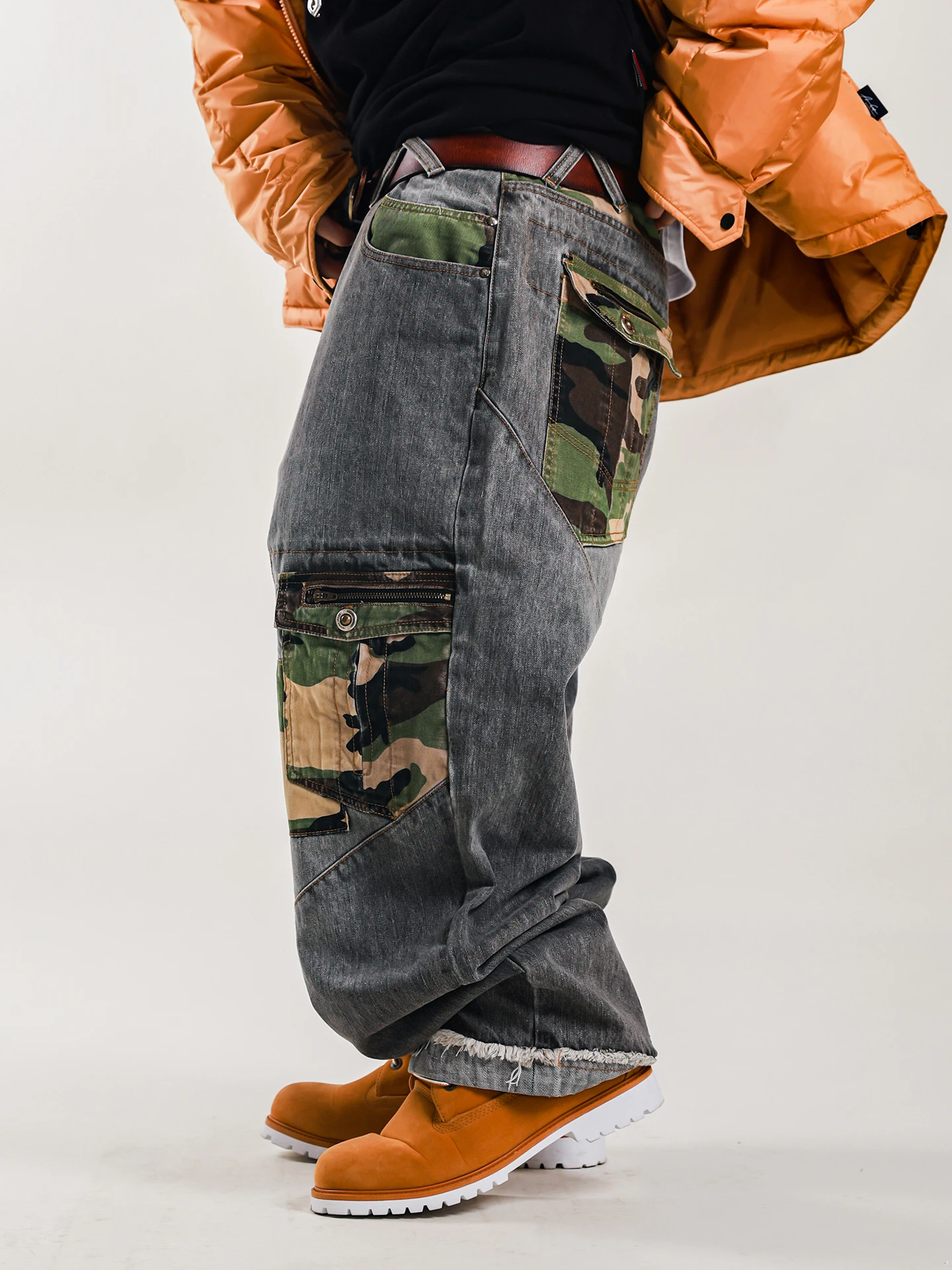 ACUSA Grey Washed BAGGY Camouflage Patchwork Deconstructed Cargo Denim Men's Loose Wide Leg Pants Workwear Style Jeans
ACUSA Grey Washed BAGGY Camouflage Patchwork Deconstructed Cargo Denim Men's Loose Wide Leg Pants Workwear Style Jeans