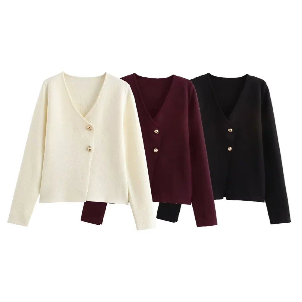 BM&MD&ZA 2024 autumn new women's clothing style slim fit simple V-neck asymmetrical design knitted jacket
BM&MD&ZA 2024 autumn new women's clothing style slim fit simple V-neck asymmetrical design knitted jacket