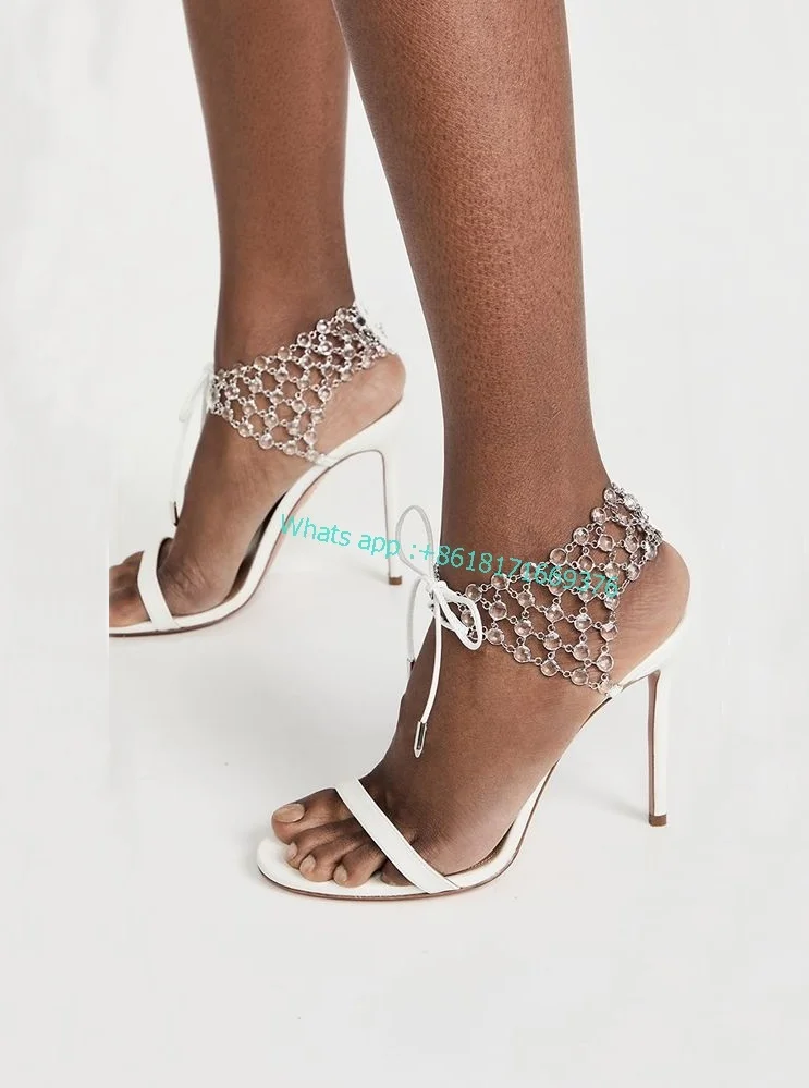 Ladies Chain Crystal embellishment Slingback Sandals Women Luxury Open Toe Thin High Heels Fashion zapatillas mujer Shoes
Ladies Chain Crystal embellishment Slingback Sandals Women Luxury Open Toe Thin High Heels Fashion zapatillas mujer Shoes