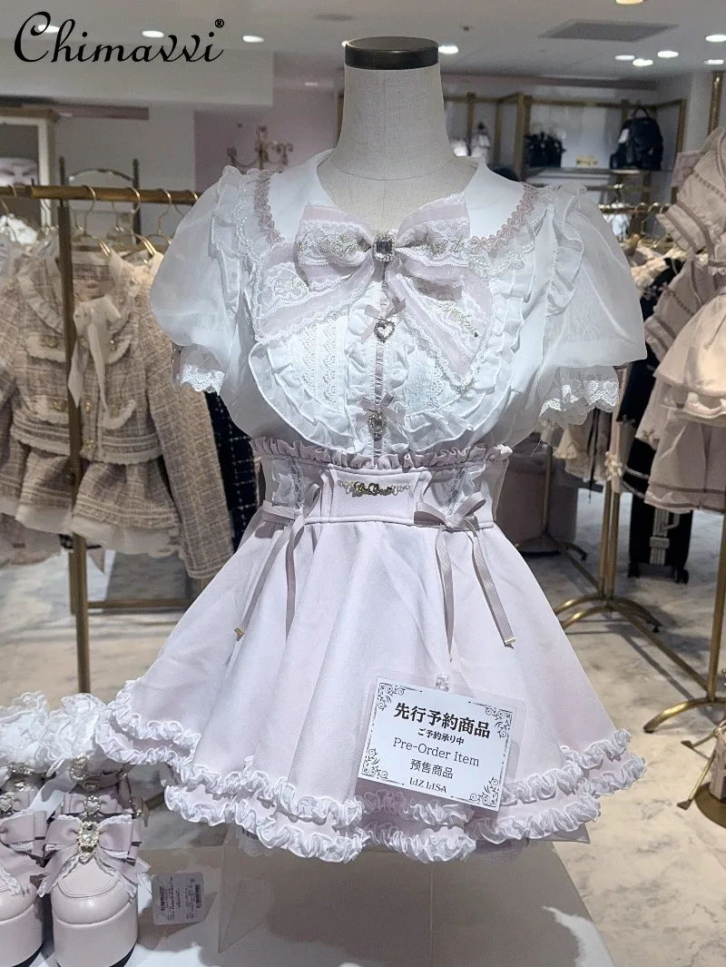 Liz 2026 New Japanese Sweet Girl Puffy Lace High Waist Umbrella-shaped Skirt Cute Bows Elegant Princess Short Lolita Skirt
Liz 2026 New Japanese Sweet Girl Puffy Lace High Waist Umbrella-shaped Skirt Cute Bows Elegant Princess Short Lolita Skirt