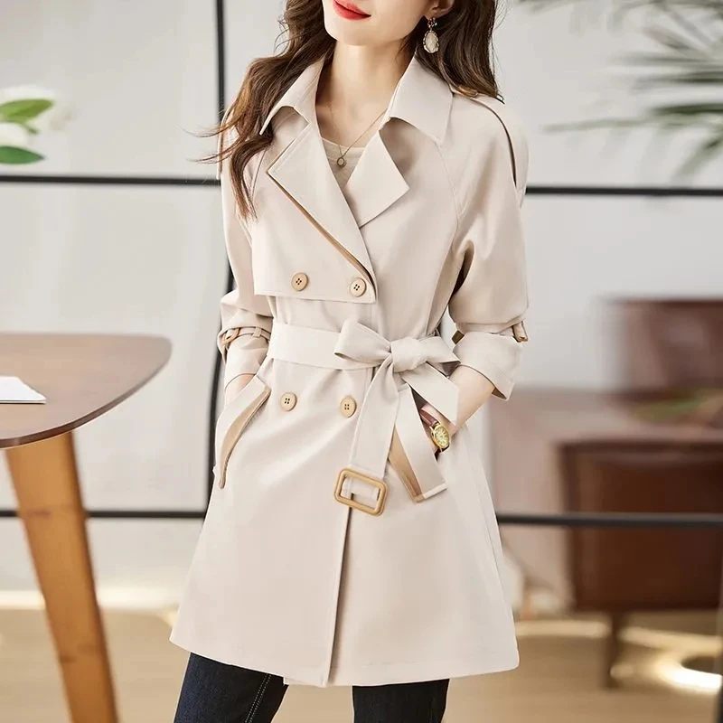 High-End Windbreaker Jackets For Women's Autumn 2023New Double Breasted Medium Length Belt Outwear Waterproof Trench Coat Female
High-End Windbreaker Jackets For Women's Autumn 2023New Double Breasted Medium Length Belt Outwear Waterproof Trench Coat Female