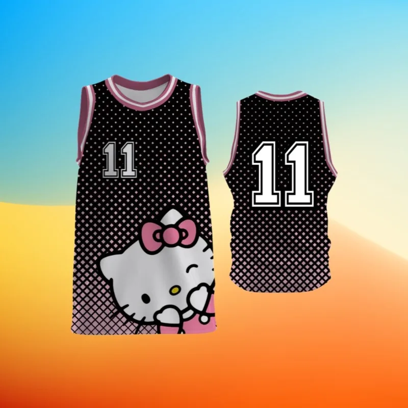 MOTO-Summer 2025 жилет Hello Kitty, баскетбольный костюм Hello Kitty, женская детская одежда, детская футболка, спортивная одежда 
MOTO-Summer 2025 жилет Hello Kitty, баскетбольный костюм Hello Kitty, женская детская одежда, детская футболка, спортивная одежда