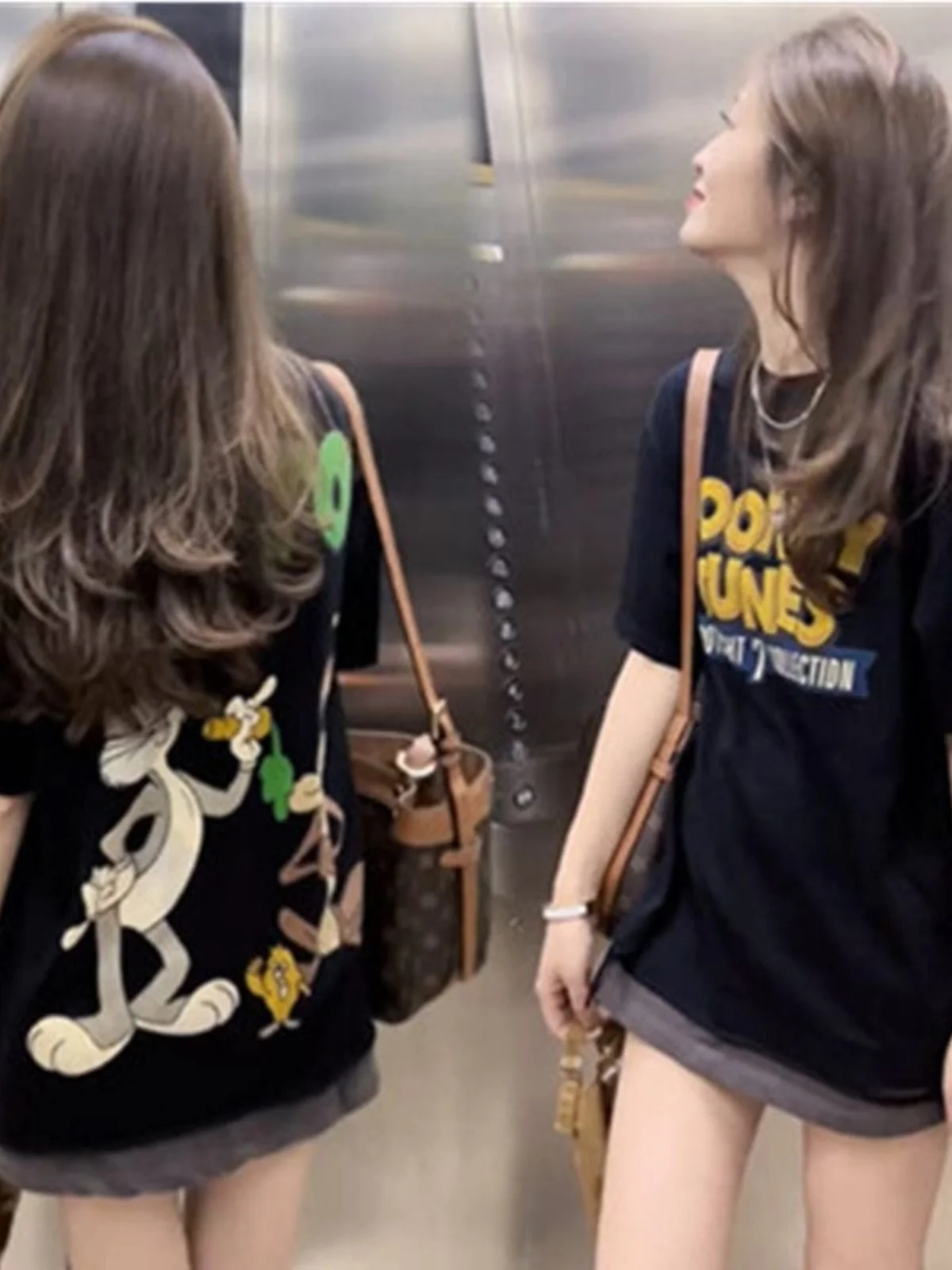 Short Sleeve Cotton T-Shirt Women's Black Loose Fit Comfortable Slimming Korean Style Printed Casual Top for Summer
Short Sleeve Cotton T-Shirt Women's Black Loose Fit Comfortable Slimming Korean Style Printed Casual Top for Summer