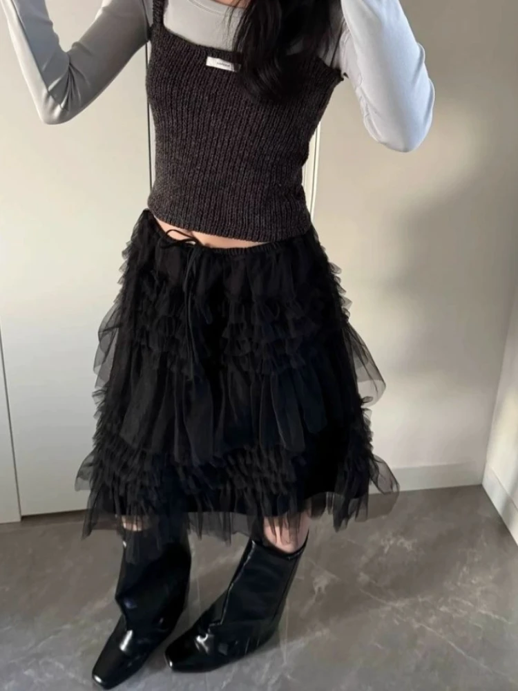 Короткая юбка Deeptown в корейском стиле с кружевом, женская готическая черная юбка Y2K, элегантная тюлевая юбка, винтажная, в стиле Sweet Fairycore, модная многослойная юбка
Короткая юбка Deeptown в корейском стиле с кружевом, женская готическая черная юбка Y2K, элегантная тюлевая юбка, винтажная, в стиле Sweet Fairycore, модная многослойная юбка
