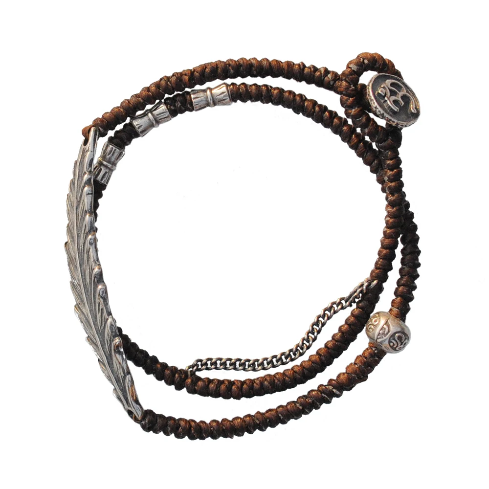 Free wings 2 rings silver beads decorated diamond bracelet brown Joker lotus mann
Free wings 2 rings silver beads decorated diamond bracelet brown Joker lotus mann