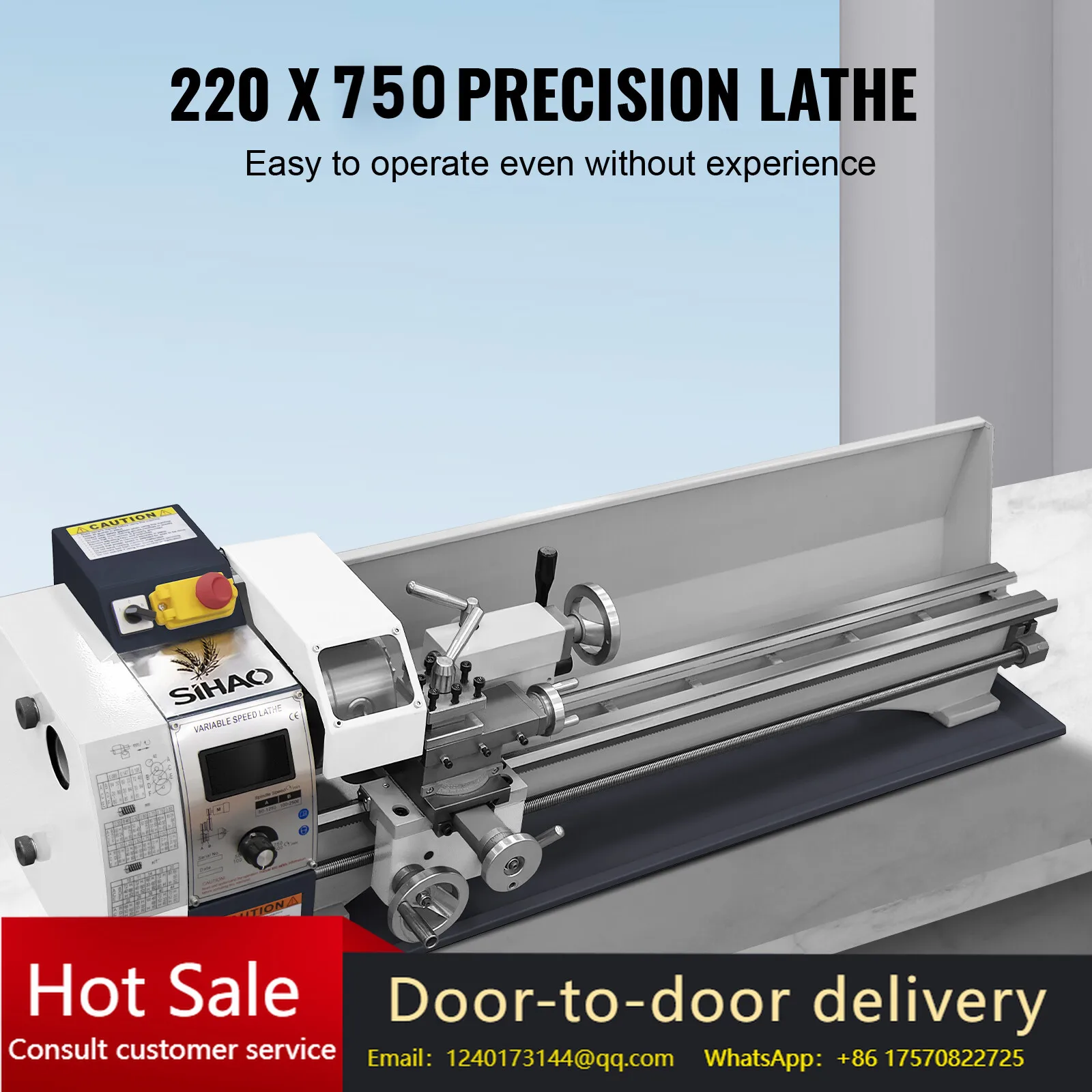 SIHAO Metal Lathe 220x750mm, Precision Mini Metal Lathe with 1500W Variable Speed, Mini Bench Top Precision Metal Working Lathe
SIHAO Metal Lathe 220x750mm, Precision Mini Metal Lathe with 1500W Variable Speed, Mini Bench Top Precision Metal Working Lathe