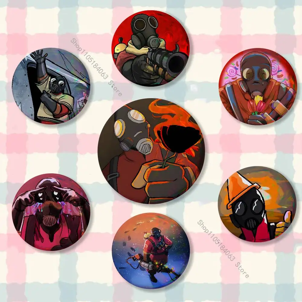 T-Team Fortress TF2 Pyro Laser reflective round badges pins bag clothing decorations collectibles gifts for friends
T-Team Fortress TF2 Pyro Laser reflective round badges pins bag clothing decorations collectibles gifts for friends