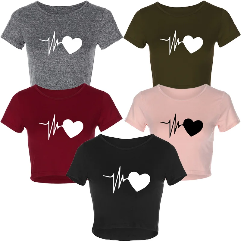 Casual crop exposed short sleeved summer T-shirt top for women, fashionable slim fit women's round neck shirt
Casual crop exposed short sleeved summer T-shirt top for women, fashionable slim fit women's round neck shirt
