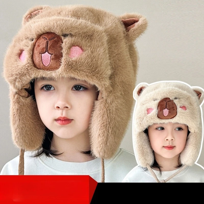 Детская шапка Miniso для мальчиков, милая натуральная плюшевая шапка Kapibala для девочек, зимняя утолщенная теплая шапка для защиты ушей от холода
Детская шапка Miniso для мальчиков, милая натуральная плюшевая шапка Kapibala для девочек, зимняя утолщенная теплая шапка для защиты ушей от холода