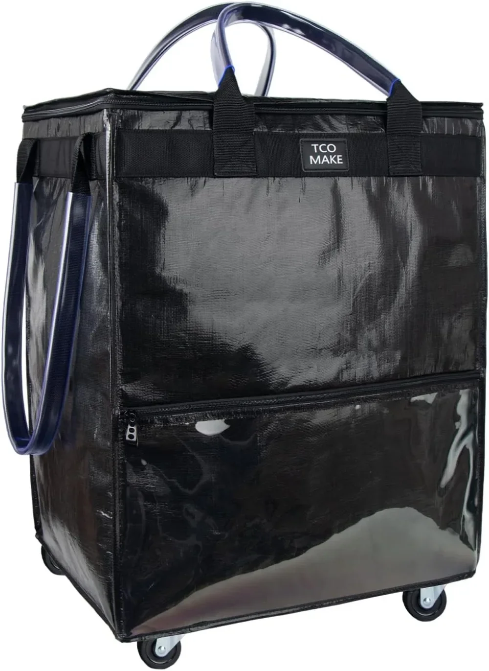 Large Black Reusable Grocery Bag on Wheels, Folding Rolling Tote with Zipper Cover, Holds 76 LBS for Shopping Laundry Picnic
Large Black Reusable Grocery Bag on Wheels, Folding Rolling Tote with Zipper Cover, Holds 76 LBS for Shopping Laundry Picnic