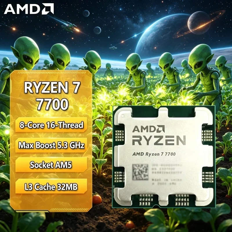 AMD Ryzen 7 7700 Desktop Processor 8-Core 16-Thread 5.3GHz Unlocked Socket AM5 R7 7700 Gaming CPU Without Package
AMD Ryzen 7 7700 Desktop Processor 8-Core 16-Thread 5.3GHz Unlocked Socket AM5 R7 7700 Gaming CPU Without Package