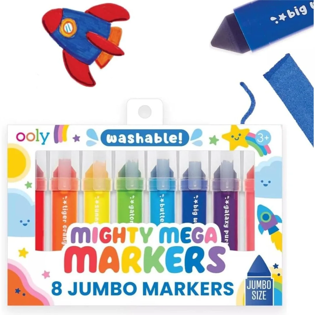 Thick Toddler Markers With Jumbo Grip And Mega Triangle Tip For Small Hands, 8 Bright Colors For Drawing And Coloring
Thick Toddler Markers With Jumbo Grip And Mega Triangle Tip For Small Hands, 8 Bright Colors For Drawing And Coloring