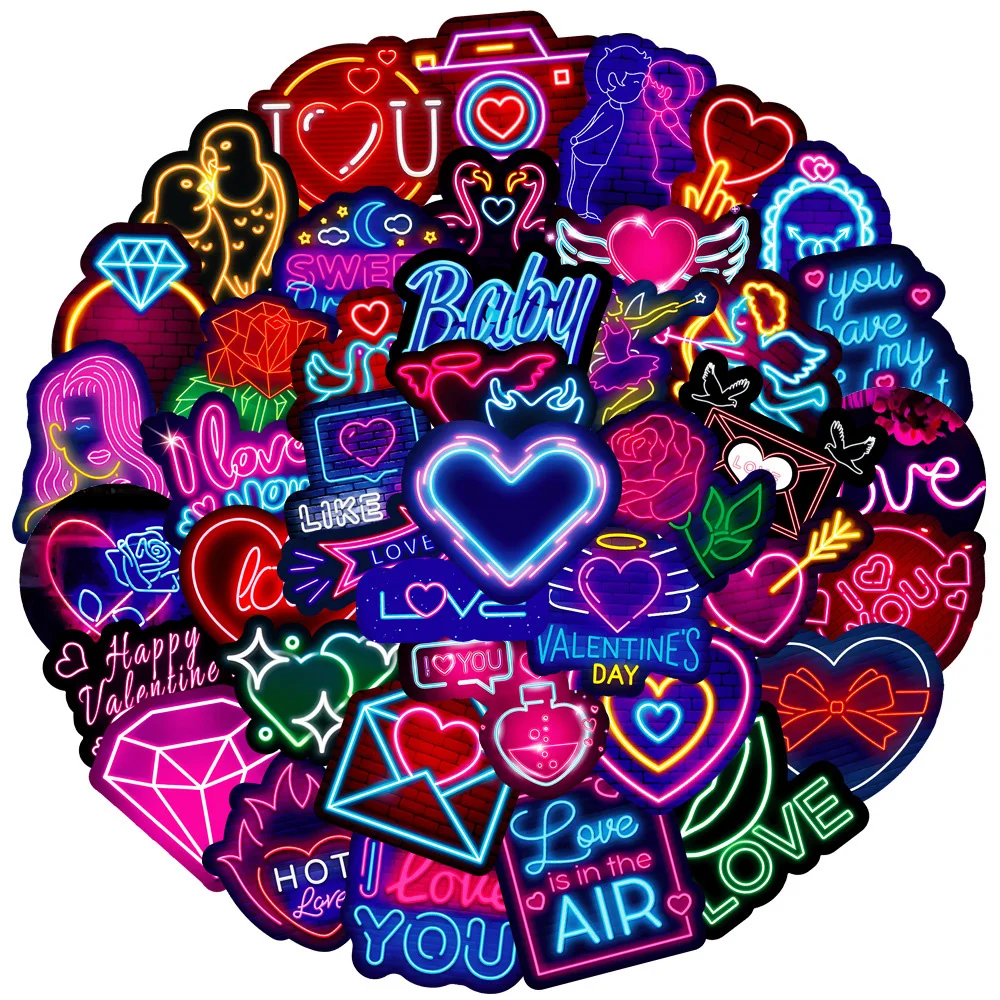 10/30/50pcs Funny Neon Light Cartoon Stickers Valentine's Day Gift Decals DIY Water Bottle Laptop Phone Case Sticker Decoration
10/30/50pcs Funny Neon Light Cartoon Stickers Valentine's Day Gift Decals DIY Water Bottle Laptop Phone Case Sticker Decoration