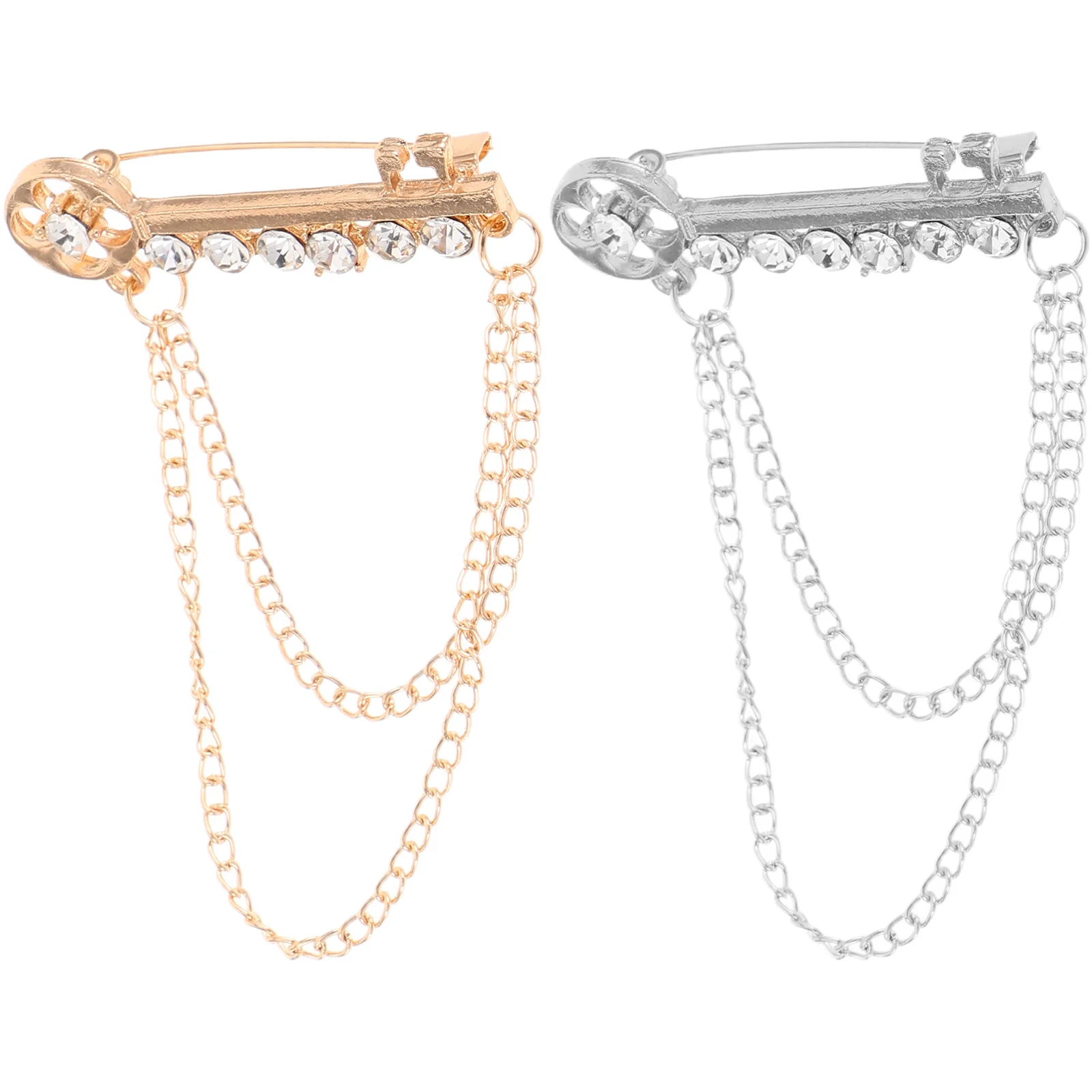 2Pcs Rhinestone Key Brooch Set French Luxury British Style Tassel Chain Lapel Pin Wedding Suit Collar Pin Formal Event Accessory
2Pcs Rhinestone Key Brooch Set French Luxury British Style Tassel Chain Lapel Pin Wedding Suit Collar Pin Formal Event Accessory