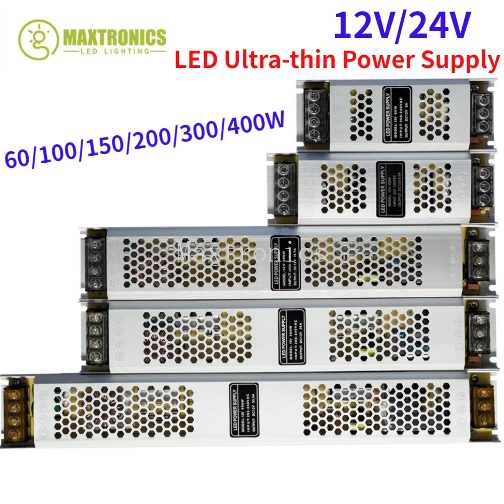 LED Ultra-thin Power Supply Lighting Transformer AC To DC 12V 24V Power Adapter Ultra Thin 60/100/150W 200W 300W 400W LED Driver
LED Ultra-thin Power Supply Lighting Transformer AC To DC 12V 24V Power Adapter Ultra Thin 60/100/150W 200W 300W 400W LED Driver