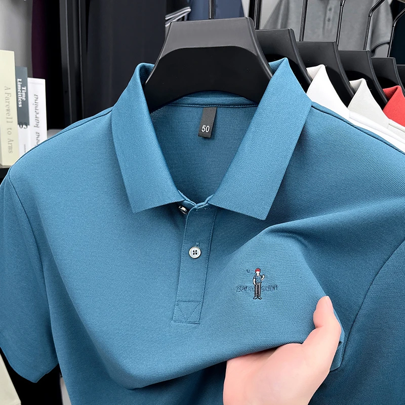 Luxury fashion cartoon embroidery short sleeve T-shirt men breathable polo shirt summer new trend brand solid color casual top
Luxury fashion cartoon embroidery short sleeve T-shirt men breathable polo shirt summer new trend brand solid color casual top