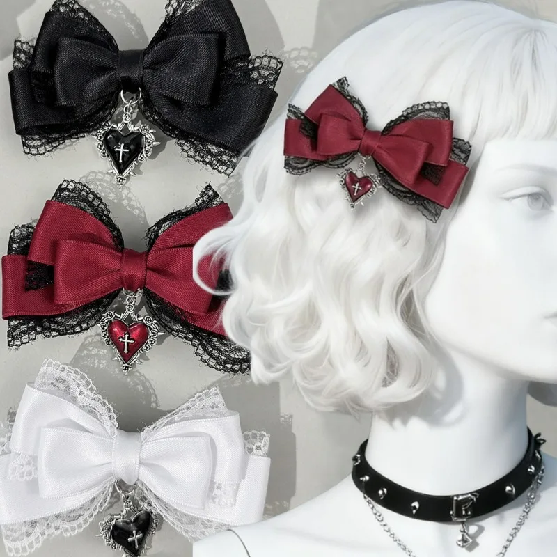 Готическая заколка для волос с крестом в форме сердца для женщин, темный бант в стиле Лолиты, заколка для волос с подвеской в виде сердца Y2K, аксессуары для волос в стиле панк, головной убор для женщин и девочек
Готическая заколка для волос с крестом в форме сердца для женщин, темный бант в стиле Лолиты, заколка для волос с подвеской в виде сердца Y2K, аксессуары для волос в стиле панк, головной убор для женщин и девочек
