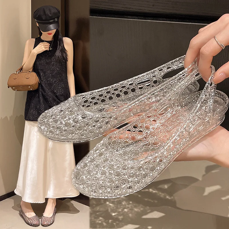 Women Hollow-out Plastic Sandals Girl Crystal Breathable Peep-toe Hole Shoes College Student Versatile Casual Sandals Mom Flats
Women Hollow-out Plastic Sandals Girl Crystal Breathable Peep-toe Hole Shoes College Student Versatile Casual Sandals Mom Flats