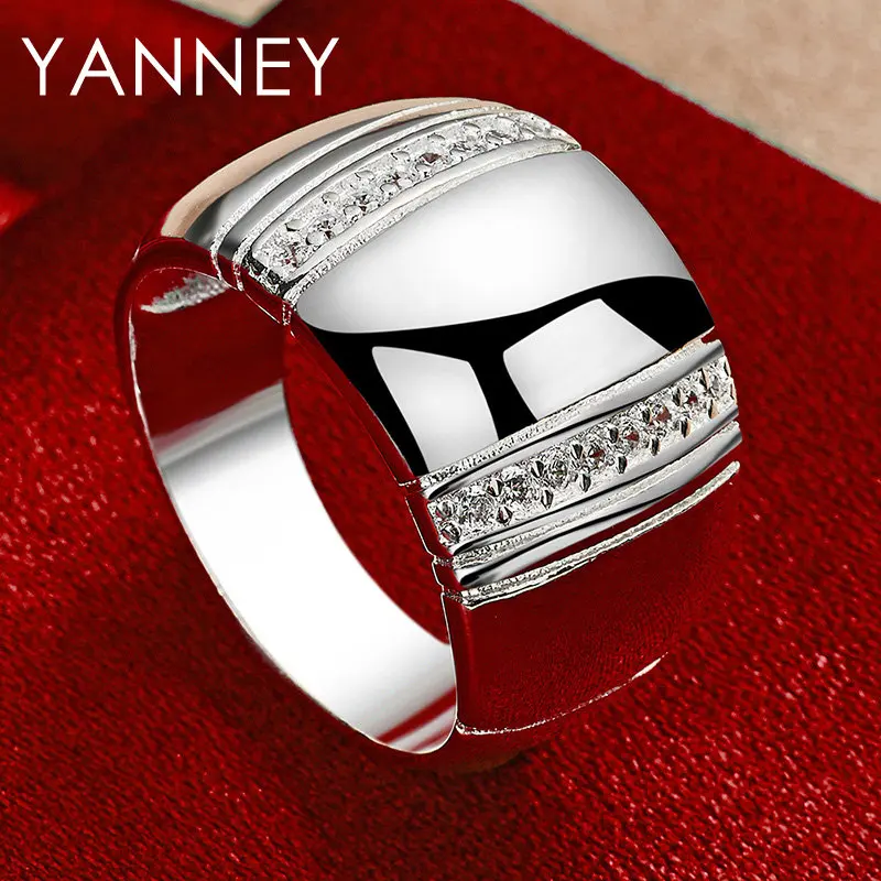 Original 925 Sterling Silver 7-10# Glossy Zircon Ring For Men Women Charm Fashion Gifts Wedding Party Jewelry Accessories
Original 925 Sterling Silver 7-10# Glossy Zircon Ring For Men Women Charm Fashion Gifts Wedding Party Jewelry Accessories
