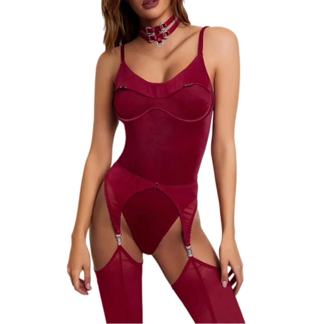Krasapt Sexy Slim Lingerie 4 Pcs Set Woman Solid Color Straps Bodysuits+Choker+Peplum Skirt+Stocking Erotic Intimate Outfits
Krasapt Sexy Slim Lingerie 4 Pcs Set Woman Solid Color Straps Bodysuits+Choker+Peplum Skirt+Stocking Erotic Intimate Outfits