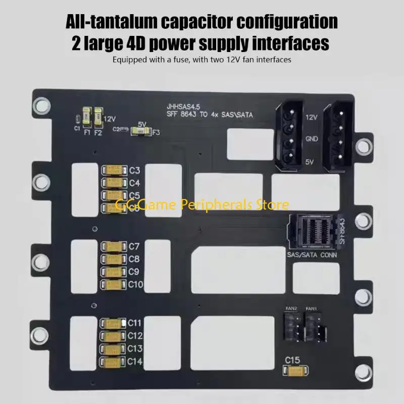 U55B 4 Slot Backplane for SFF8643 Interfaces Featuring Tantalum Capacitors 2.8cm Standard Spacing and Cooling Fan Interfaces
U55B 4 Slot Backplane for SFF8643 Interfaces Featuring Tantalum Capacitors 2.8cm Standard Spacing and Cooling Fan Interfaces