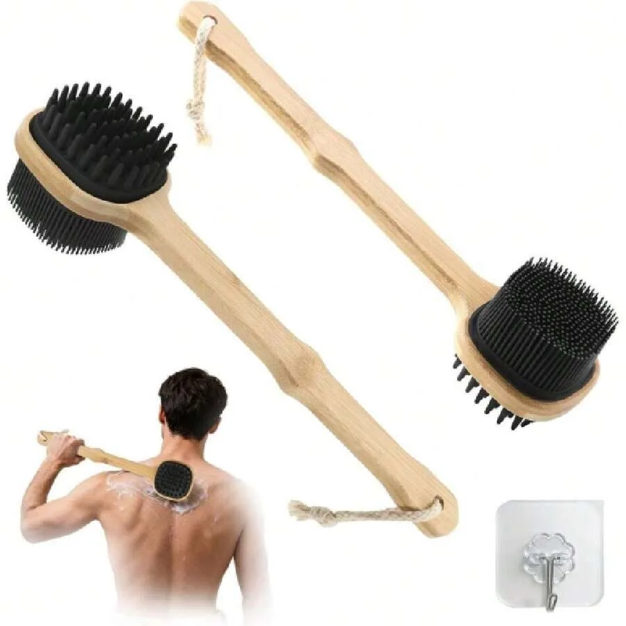 【New style】Silicone Back Scrubber For Shower, 2PCS Silicone Bath Body Brush Loofah With Long Handle, Dual-Sided Shower Brush Fo
【New style】Silicone Back Scrubber For Shower, 2PCS Silicone Bath Body Brush Loofah With Long Handle, Dual-Sided Shower Brush Fo