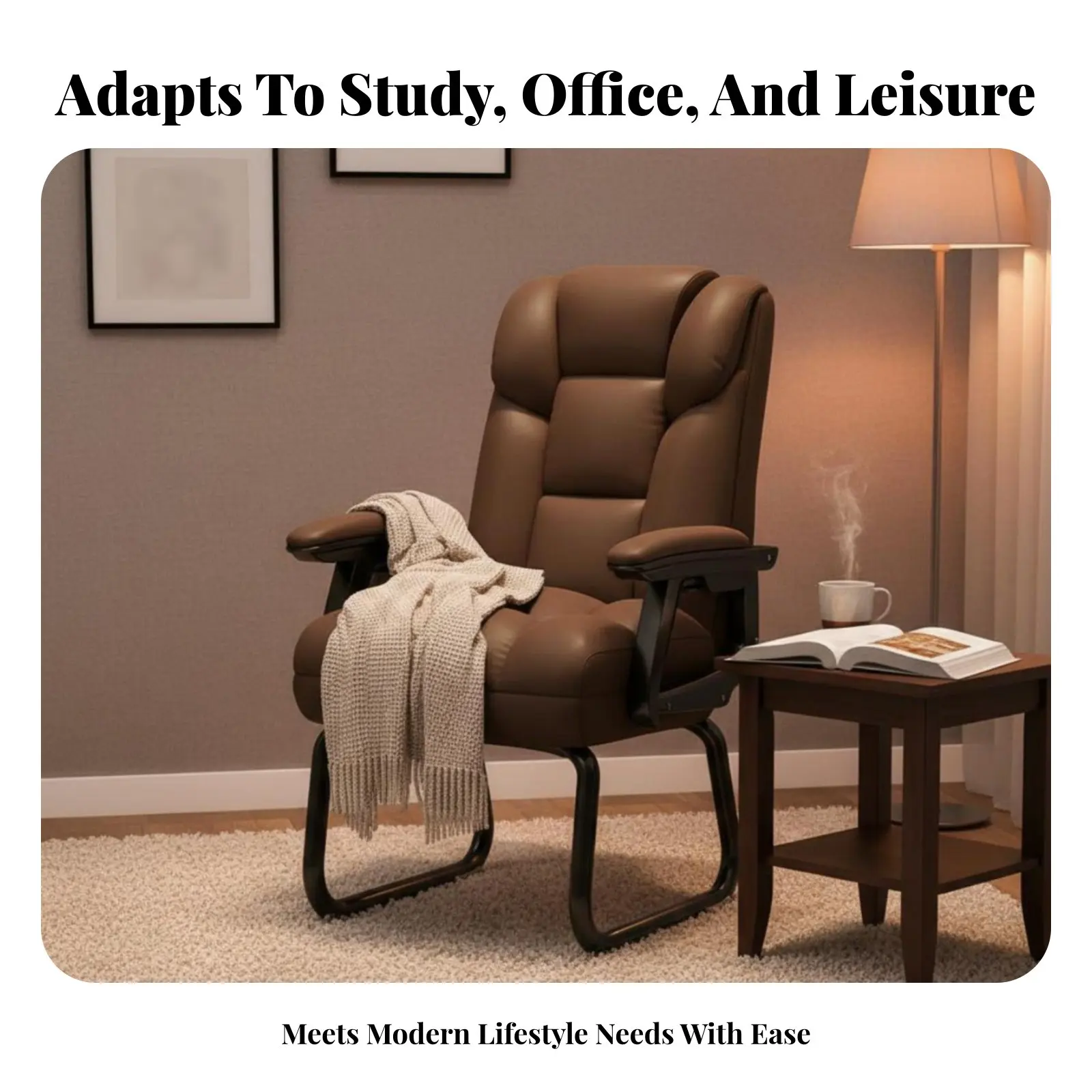 Sled Base Armchair High spine thesk Chair Integrated Armrests Ergonomic thesign for managerials, Stuthents
Sled Base Armchair High spine thesk Chair Integrated Armrests Ergonomic thesign for managerials, Stuthents