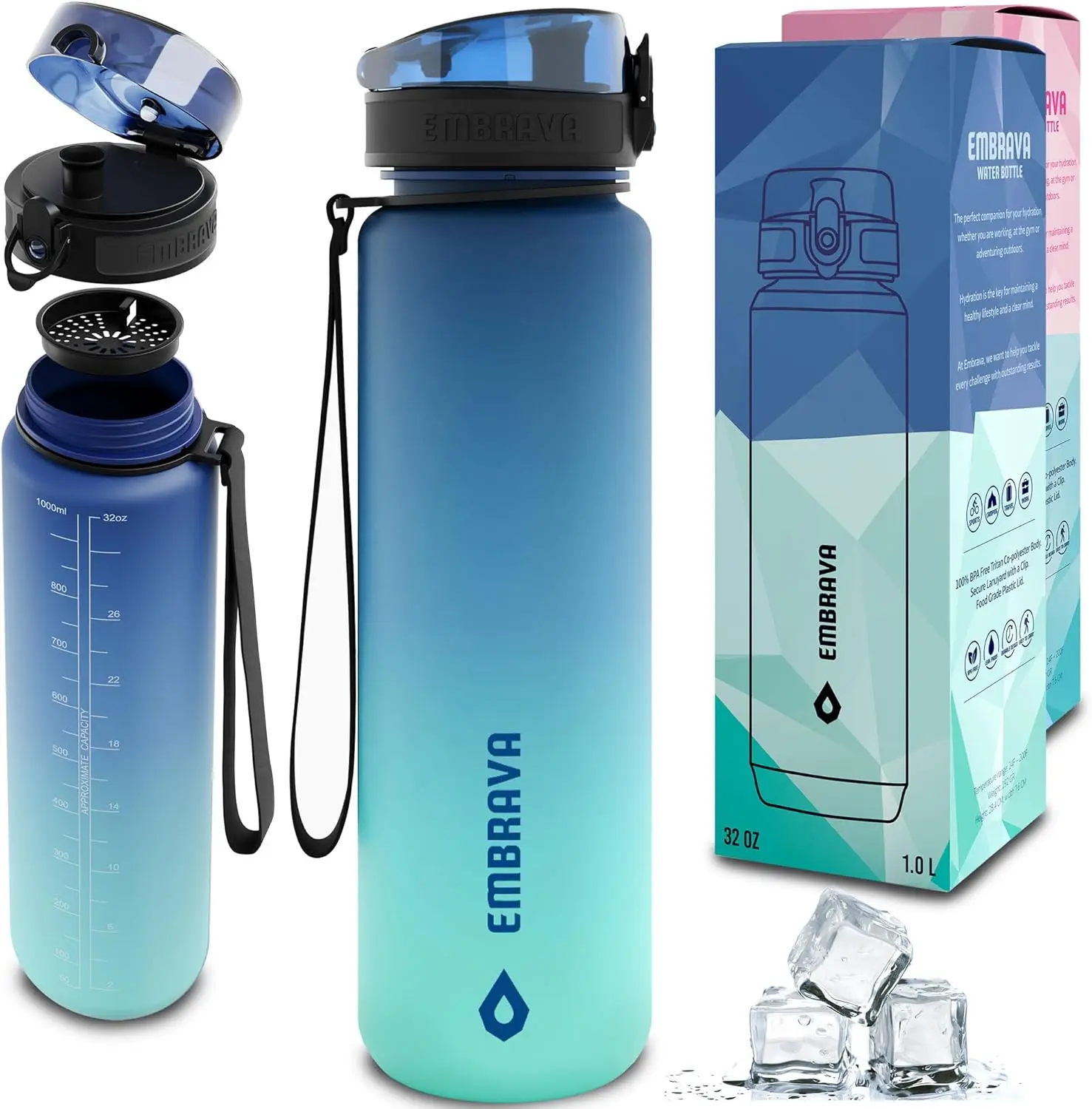 Спортивная бутылка для воды на 32 унции — крышка с быстрым потоком, без BPA, герметичная, ситечко для фруктов, легкий тритан
Спортивная бутылка для воды на 32 унции — крышка с быстрым потоком, без BPA, герметичная, ситечко для фруктов, легкий тритан