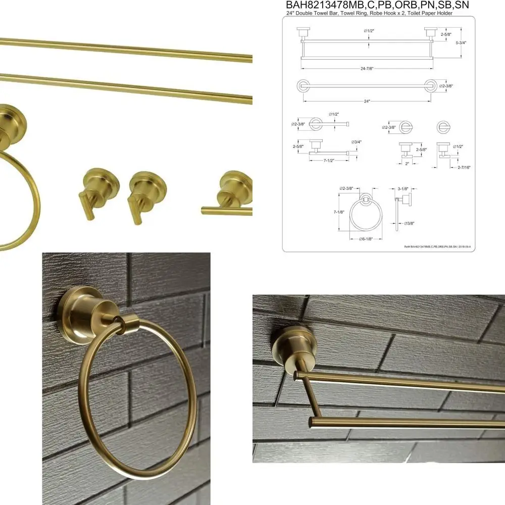 5-Piece Brushed Brass Concord Bathroom Accessory Set
5-Piece Brushed Brass Concord Bathroom Accessory Set