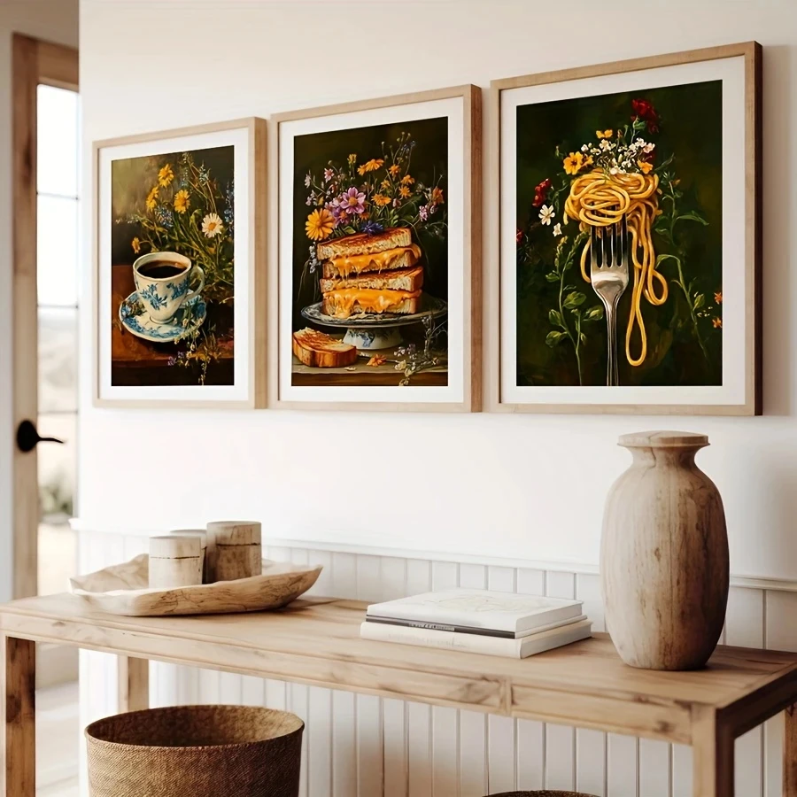 3pcs/Set Retro Food Wildflower Kitchen Printed Coffee, Italian Pasta Art Canvas Poster Living Room Kitchen Shop Home Decoration
3pcs/Set Retro Food Wildflower Kitchen Printed Coffee, Italian Pasta Art Canvas Poster Living Room Kitchen Shop Home Decoration