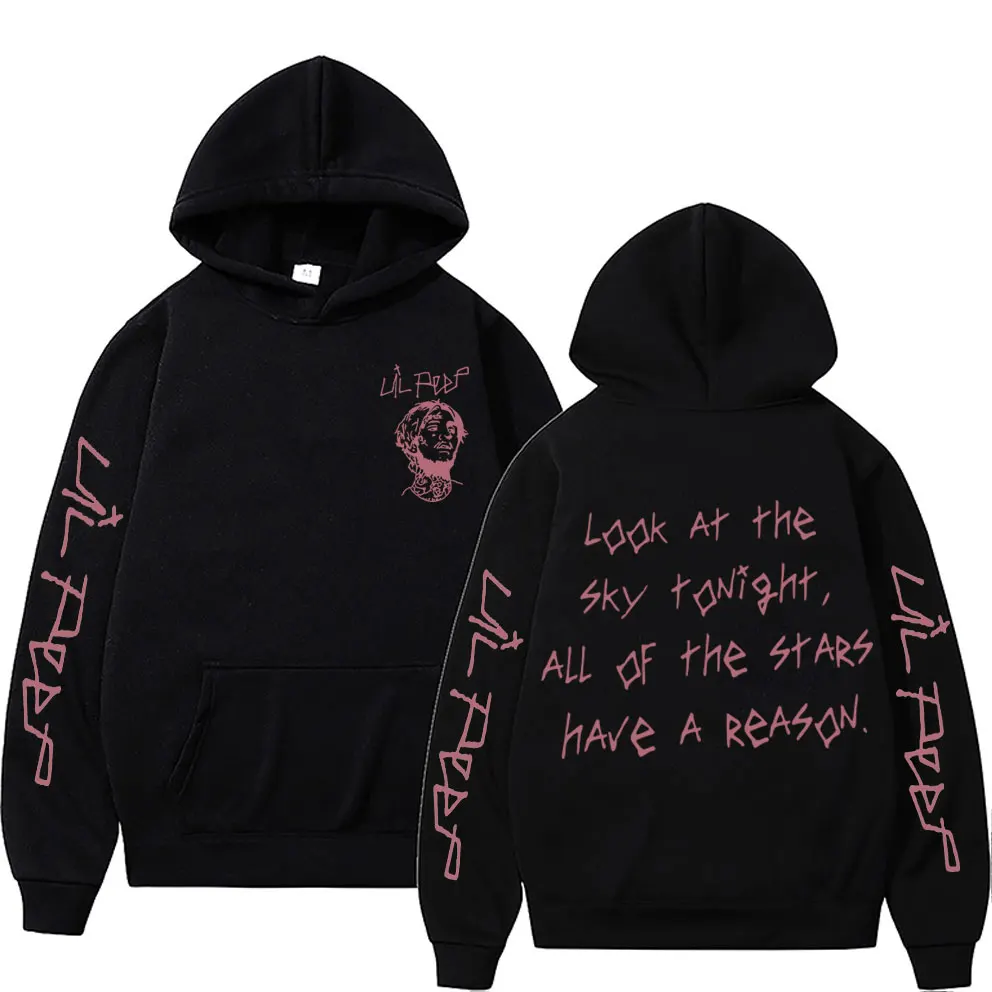 Rapper Lil Peep Look At The Sky Tonight All of The Stars Have A Reason Graphic Hoodie Men Hip Hop Vintage Oversized Sweatshirt
Rapper Lil Peep Look At The Sky Tonight All of The Stars Have A Reason Graphic Hoodie Men Hip Hop Vintage Oversized Sweatshirt