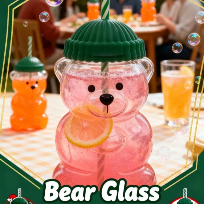 Рождественская горячая распродажа, стеклянная чашка в форме милого медведя с зеленой крышкой и полосатой соломинкой, новинка, рождественский подарок для детей, друзей
Рождественская горячая распродажа, стеклянная чашка в форме милого медведя с зеленой крышкой и полосатой соломинкой, новинка, рождественский подарок для детей, друзей