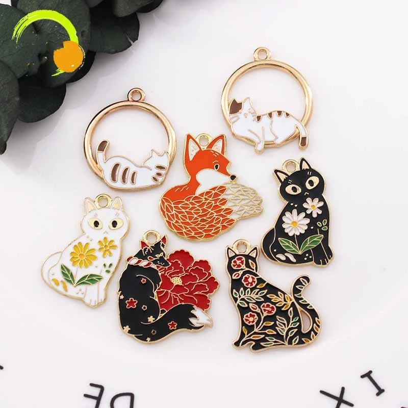 Enamel Halloween Charm Pendant for Earrings Accessories 20pcs Cute Kawaii Black Cat Flower Fox Anime Metal Charms DIY Jewelry
Enamel Halloween Charm Pendant for Earrings Accessories 20pcs Cute Kawaii Black Cat Flower Fox Anime Metal Charms DIY Jewelry