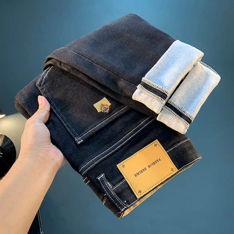 Autumn and Winter Thick Jeans Men's Fleece Thickening 2024 New Warm Trousers Slim Fit Skinny Black Denim Trousers
Autumn and Winter Thick Jeans Men's Fleece Thickening 2024 New Warm Trousers Slim Fit Skinny Black Denim Trousers