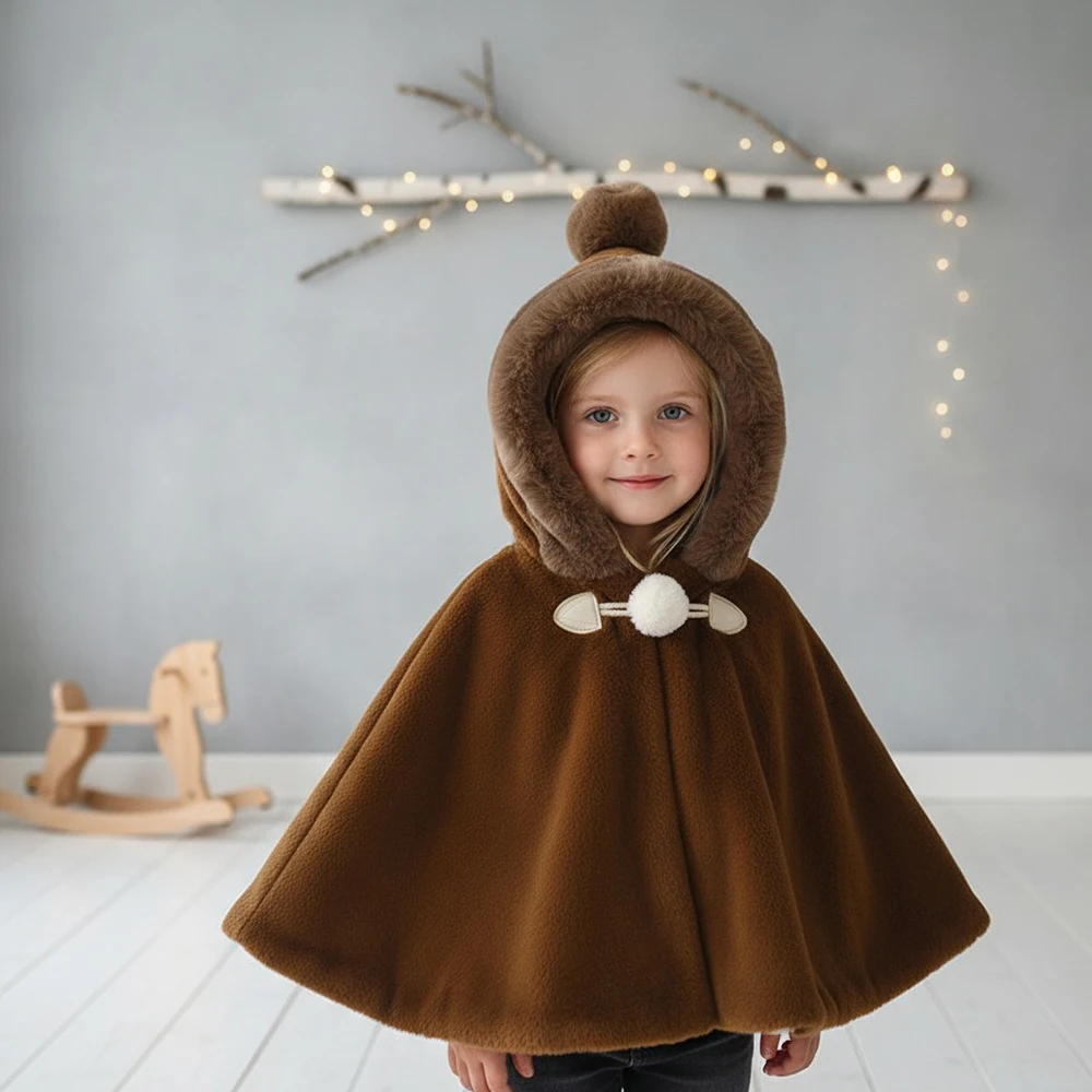 Child Toddler Girls Winter Plush Cape Cloak – Soft Fleece Poncho Coat, 4 Colors, Kids Warm Shawl for Party & Daily, 1-7 Years
Child Toddler Girls Winter Plush Cape Cloak – Soft Fleece Poncho Coat, 4 Colors, Kids Warm Shawl for Party & Daily, 1-7 Years