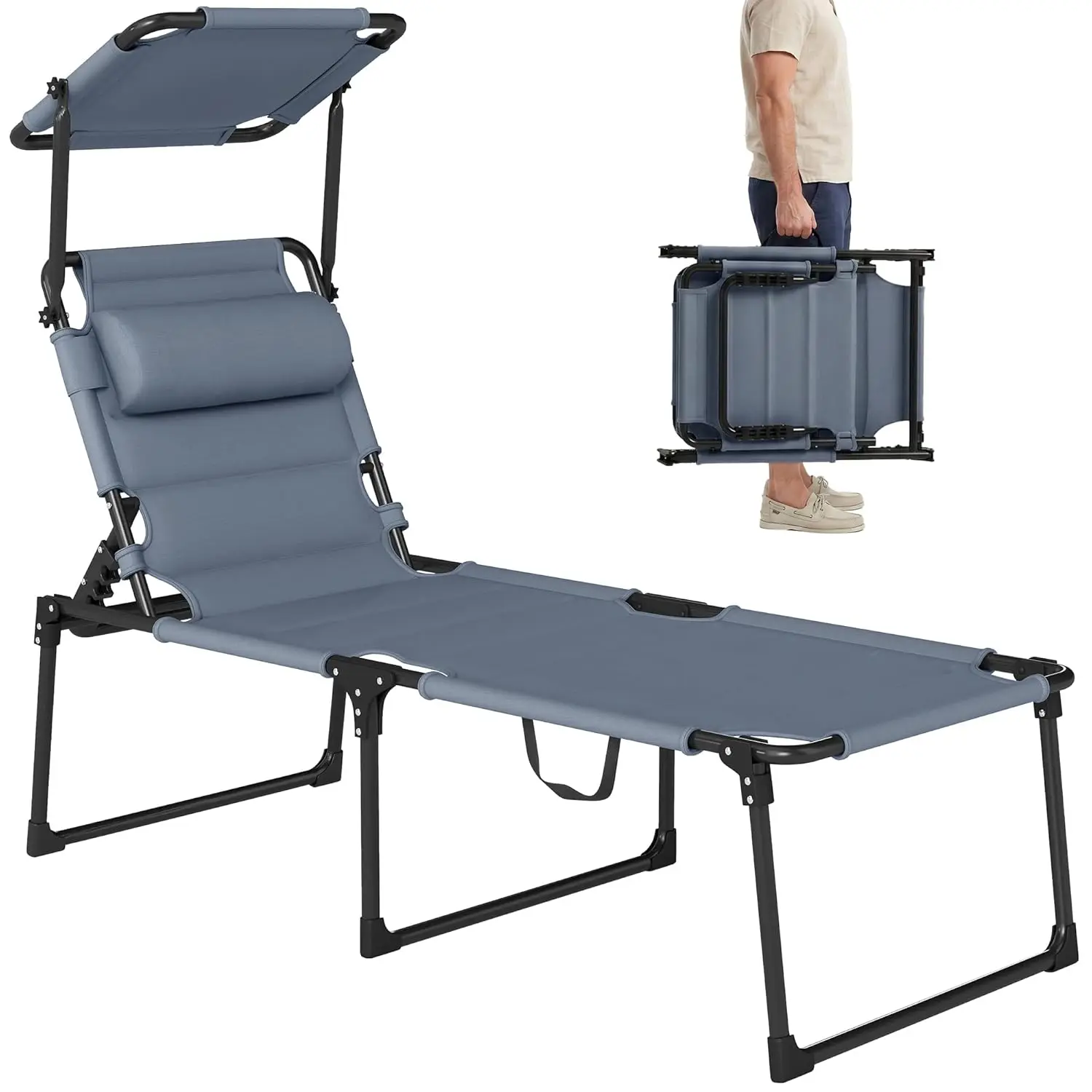 Outdoor Lounge Chair, Adjustable Backrest Folding Chaise Lounge, Cushioned Tanning Chair with Sunshade Roof &, Customized
Outdoor Lounge Chair, Adjustable Backrest Folding Chaise Lounge, Cushioned Tanning Chair with Sunshade Roof &, Customized