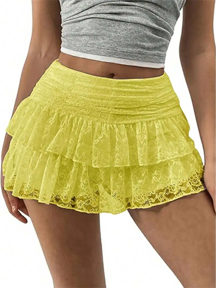 Womens Summer Lace Tiered Ruffled Mini Skirt High Rise A-Line Flowy Streetwear
Womens Summer Lace Tiered Ruffled Mini Skirt High Rise A-Line Flowy Streetwear