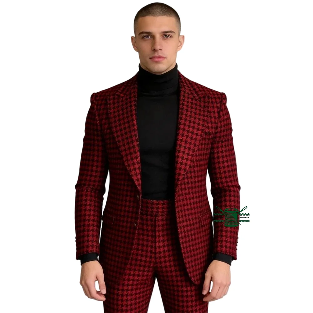 Checkered Smart Suit Set 2-Piece Jacket Pants Houndstooth Tuxedo Set Tailored Fitted Tuxedo Prom Suit Attire
Checkered Smart Suit Set 2-Piece Jacket Pants Houndstooth Tuxedo Set Tailored Fitted Tuxedo Prom Suit Attire