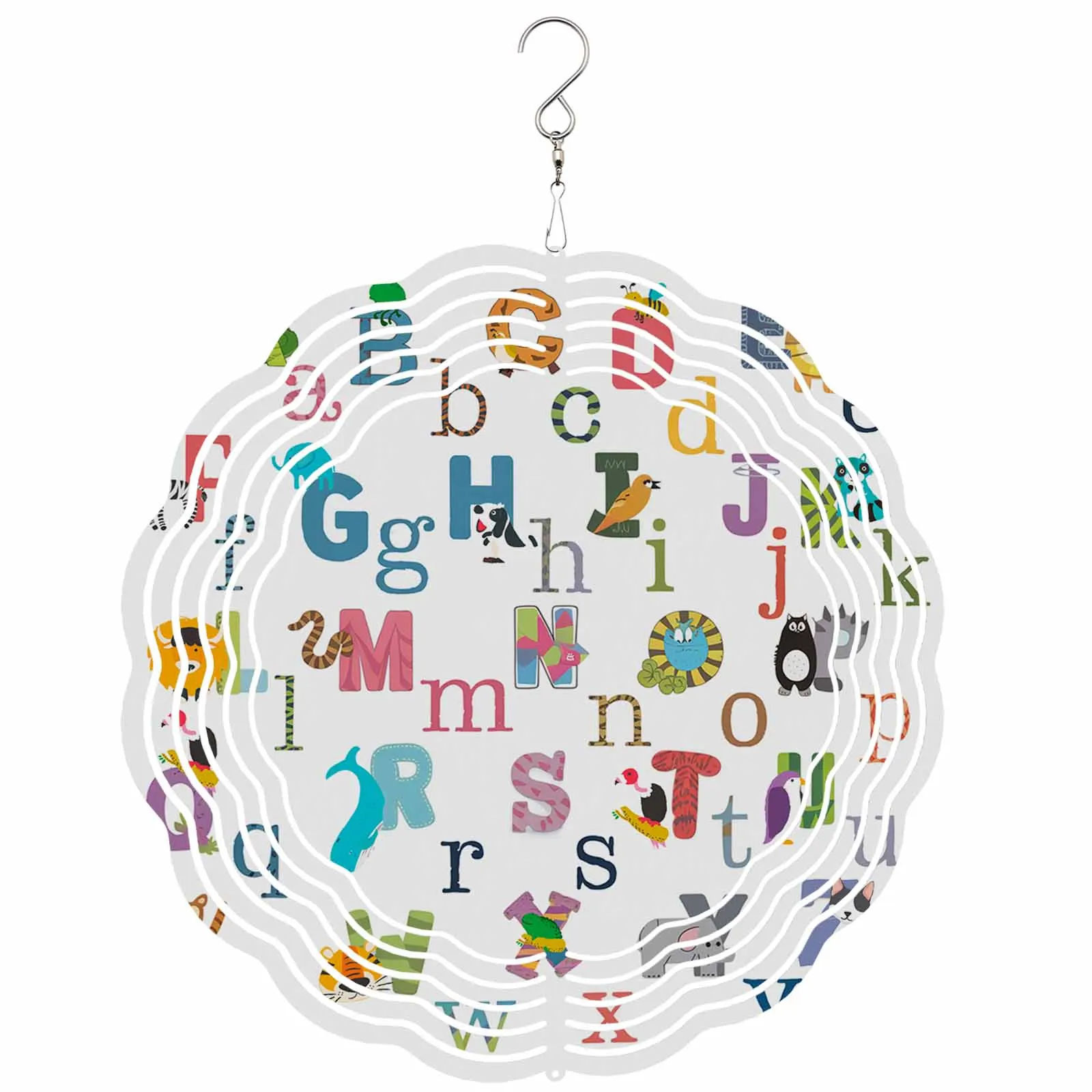 Children Cartoon Animal Decoration Alphabet Stainless Steel Hanging Decorations For Home 3D Rotating Wind Spinner
Children Cartoon Animal Decoration Alphabet Stainless Steel Hanging Decorations For Home 3D Rotating Wind Spinner