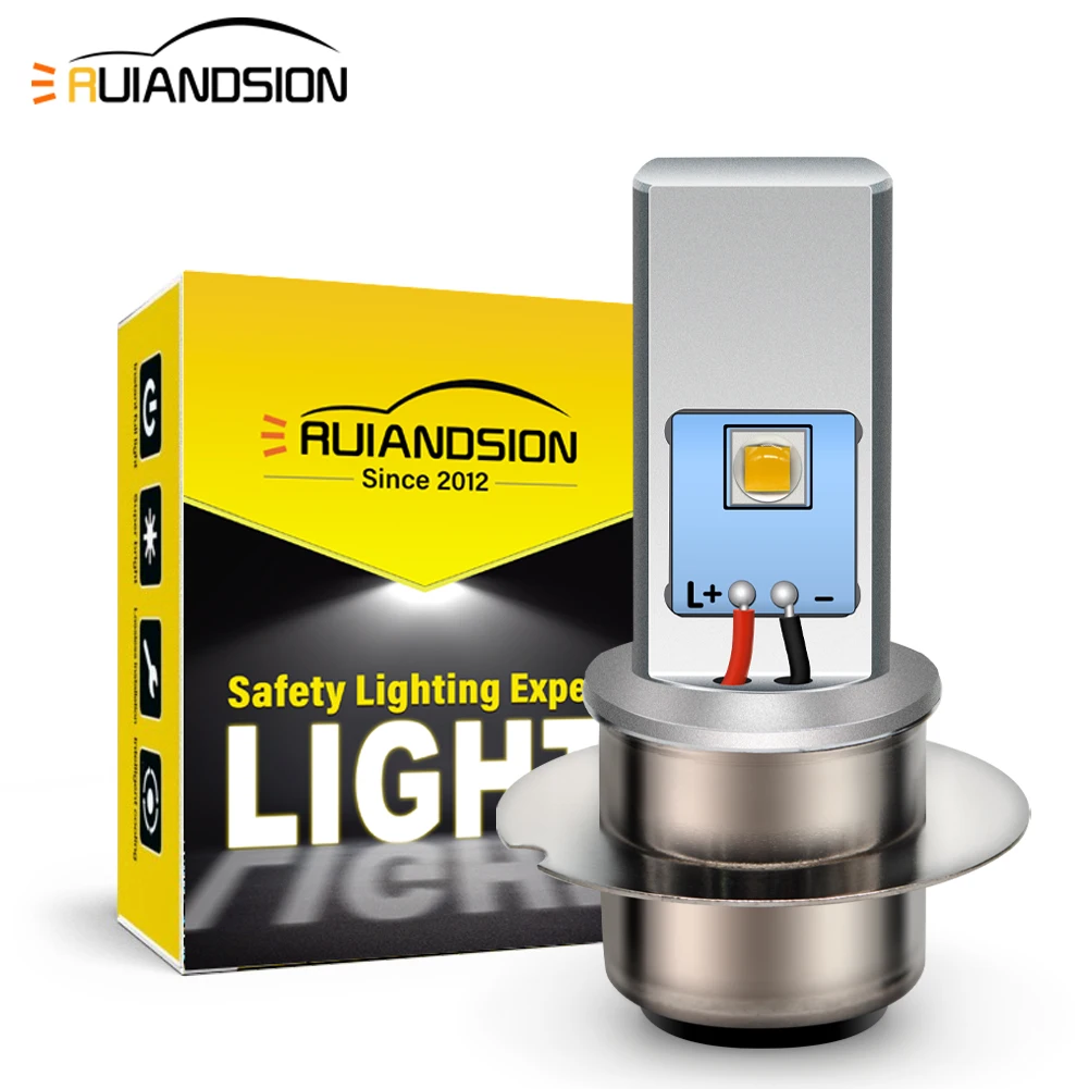 Ruiandsion P36D Led Motorcycle Headlight Bulbs XPE 2Chip Motorcycle Scooter Headlamp Fog lamp Hi/Lo Beam Warm White 6-24V 1/2Pcs
Ruiandsion P36D Led Motorcycle Headlight Bulbs XPE 2Chip Motorcycle Scooter Headlamp Fog lamp Hi/Lo Beam Warm White 6-24V 1/2Pcs