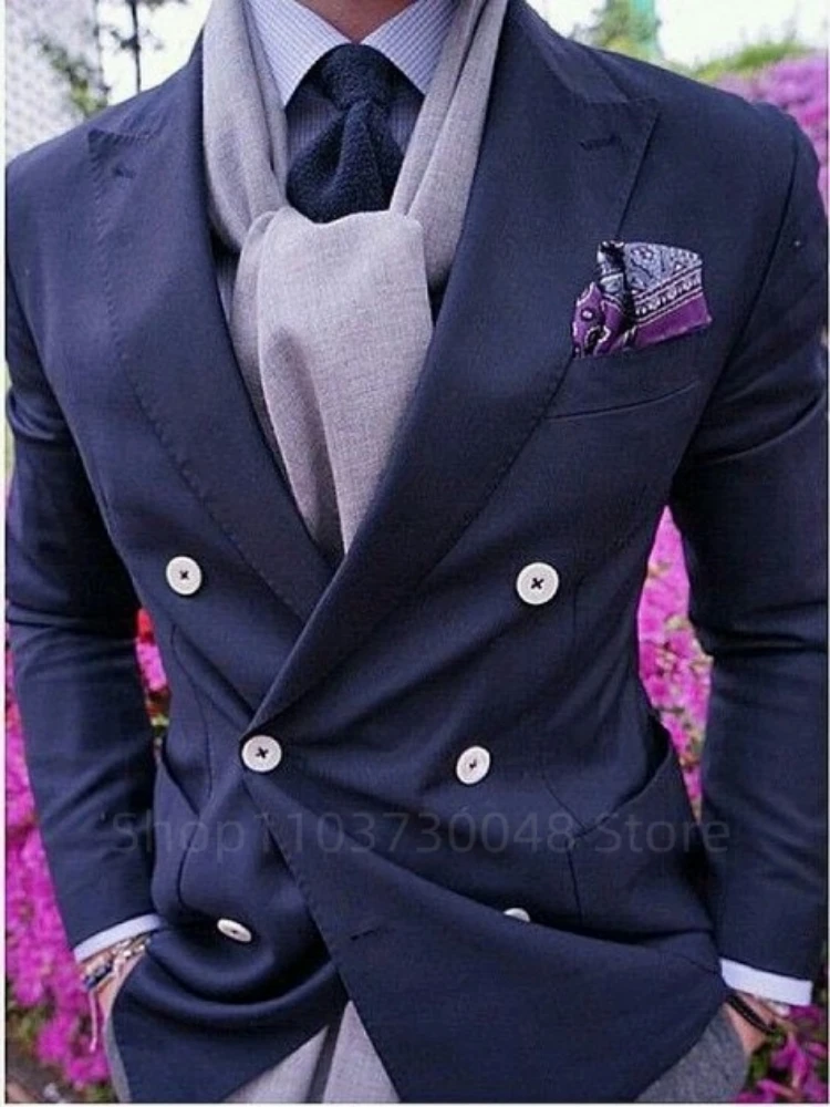 Navy Blue Blazer for Men Peak Lapel Double Breasted Dinner Prom Jacket Elegant Smoking Slim Fit Suit Coat for Wedding/Business
Navy Blue Blazer for Men Peak Lapel Double Breasted Dinner Prom Jacket Elegant Smoking Slim Fit Suit Coat for Wedding/Business