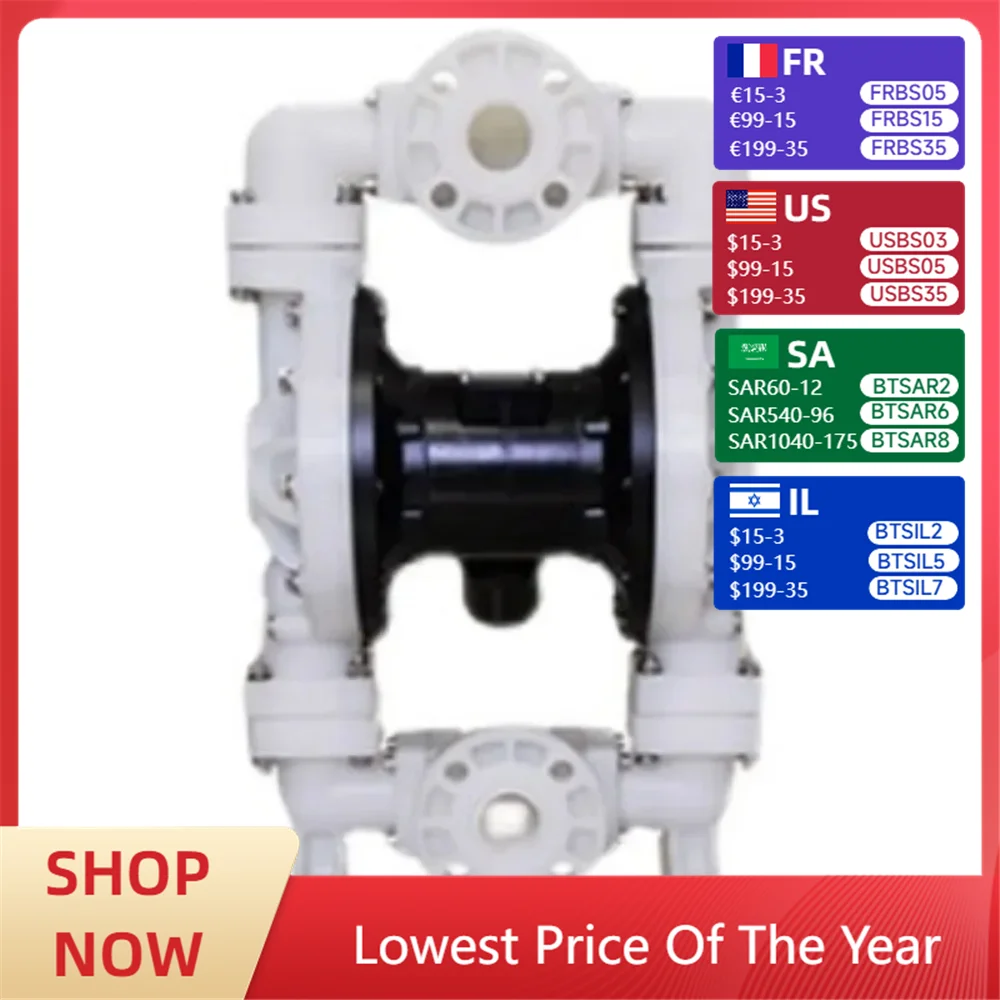 Pneumatic diaphragm pump imported plastic large flow acid and alkali high temperature corrosion resistant
Pneumatic diaphragm pump imported plastic large flow acid and alkali high temperature corrosion resistant