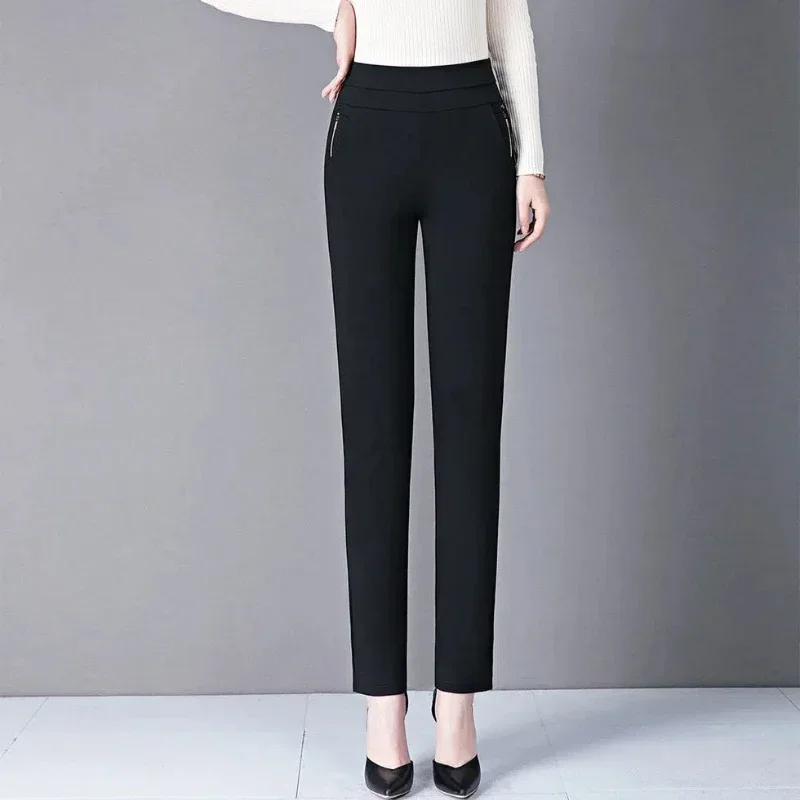 Spring Autumn Women's Clothing Solid Color Elastic High Waist Pockets Casual Straight Pencil Trouser Suits Trousers Pants JJ104
Spring Autumn Women's Clothing Solid Color Elastic High Waist Pockets Casual Straight Pencil Trouser Suits Trousers Pants JJ104