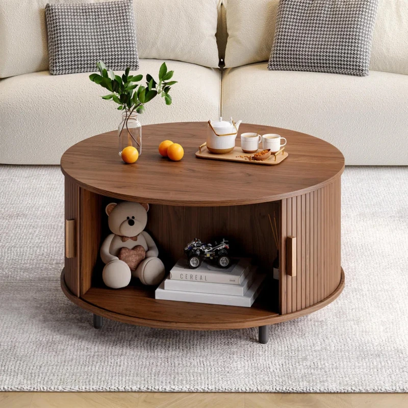 Round solid wood coffee table living room small apartment storage creative tea table
Round solid wood coffee table living room small apartment storage creative tea table