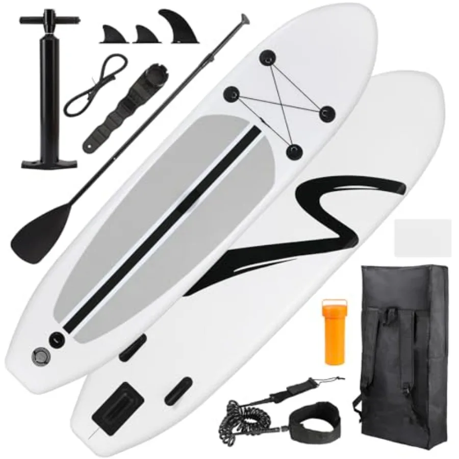 10FT Inflatable Stand Up Paddle Board for outdoor water sports, durable PVC material, blue-gray color, ultra-stable 3-fin desig
10FT Inflatable Stand Up Paddle Board for outdoor water sports, durable PVC material, blue-gray color, ultra-stable 3-fin desig