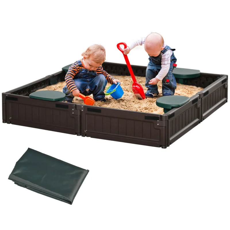 Kids Outdoor Sandbox with Cover, Easy Assembly, Durable Garden Bed for Backyard Fun, Brown
Kids Outdoor Sandbox with Cover, Easy Assembly, Durable Garden Bed for Backyard Fun, Brown