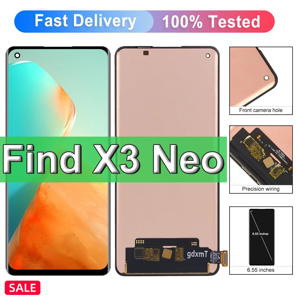 Display For Oppo Find X3 Neo CPH2207 LCD Display Touch Screen Digitizer Assembly Replacement For Oppo Find X3 Neo Display Screen
Display For Oppo Find X3 Neo CPH2207 LCD Display Touch Screen Digitizer Assembly Replacement For Oppo Find X3 Neo Display Screen