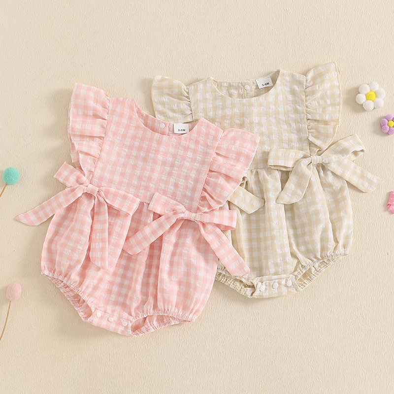 2025-02-20 Lioraitiin Baby Girl Plaid Print Romper Flutter Sleeves Round Neck Bow Jumpsuit for Summer Beach
2025-02-20 Lioraitiin Baby Girl Plaid Print Romper Flutter Sleeves Round Neck Bow Jumpsuit for Summer Beach