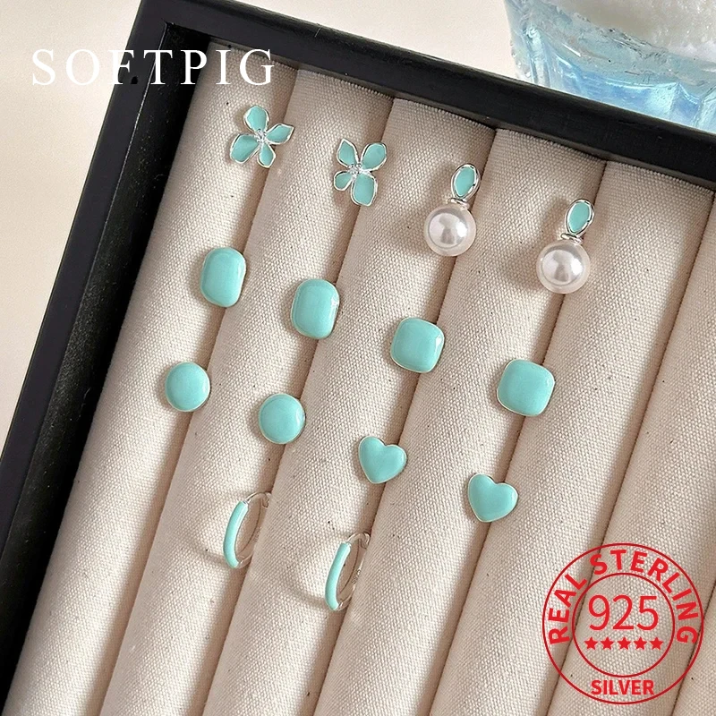 SOFTPIG Real 925 Sterling Silver Mint Color Flower Mini Stud Earrings for Women Cute Plant Fine Jewelry Exquisite Accessories
SOFTPIG Real 925 Sterling Silver Mint Color Flower Mini Stud Earrings for Women Cute Plant Fine Jewelry Exquisite Accessories