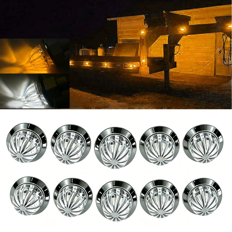 10PCS 1.25 Inch Mini Watermelon LED Marker Light 12‑24V Waterproof Side Marker Lamp Truck Trailer for ATV RV Boat Signal Lamp
10PCS 1.25 Inch Mini Watermelon LED Marker Light 12‑24V Waterproof Side Marker Lamp Truck Trailer for ATV RV Boat Signal Lamp